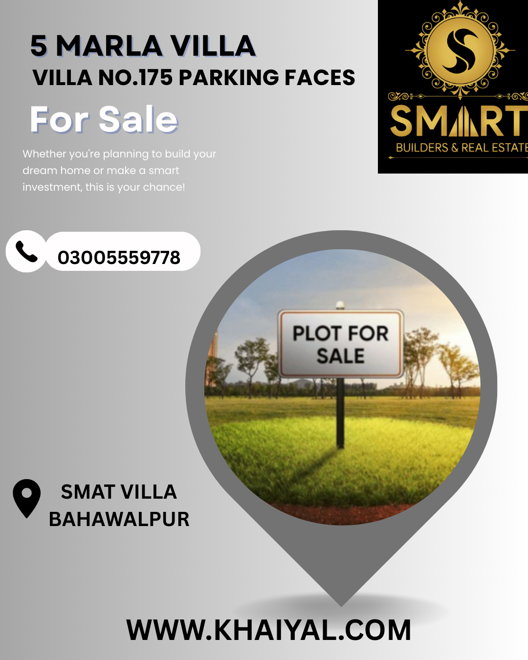 5 marla plot for sale in smart villa